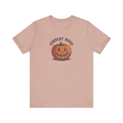 Current Mood (Classic Pumpkin) — Retro Halloween Tee (Light)
