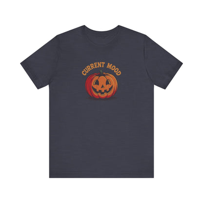 Current Mood (Classic Pumpkin) — Retro Halloween Tee (Dark)