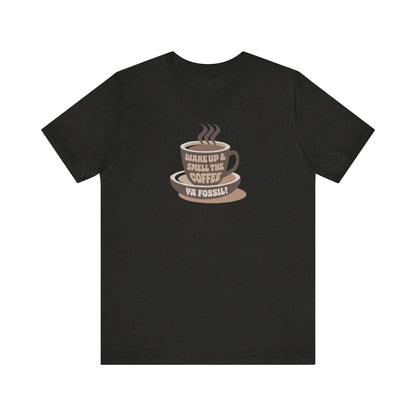 Wake Up and Smell the Coffee, Ya Fossil! — Retro Tee (Dark)