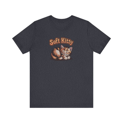 Soft Kitty Sick-Day Lullaby — Big Bang Theory Retro Tee (Dark)