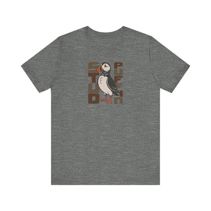Stud Puffin, Licensed to Chill – Spy-Bird Retro Tee (Light)