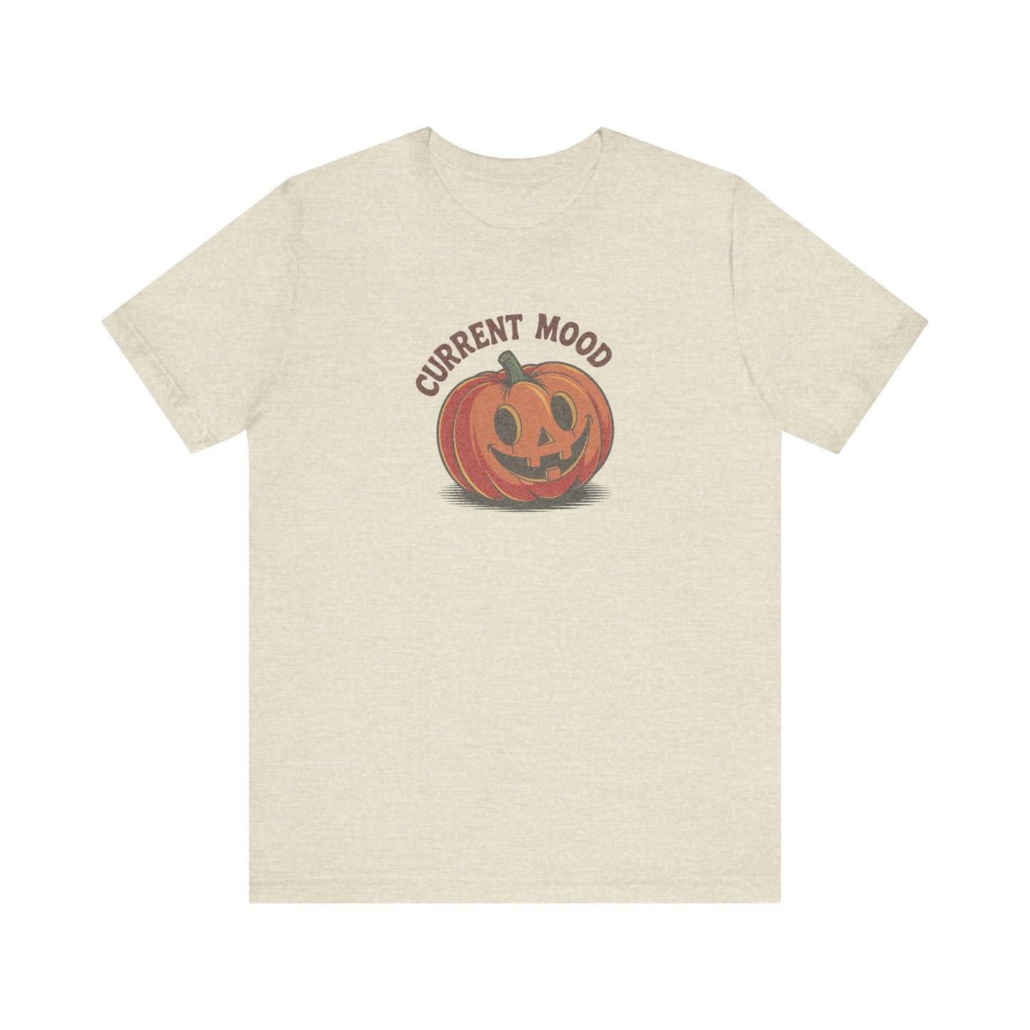 Current Mood (Cute Pumpkin) — Retro Halloween Tee (Light)