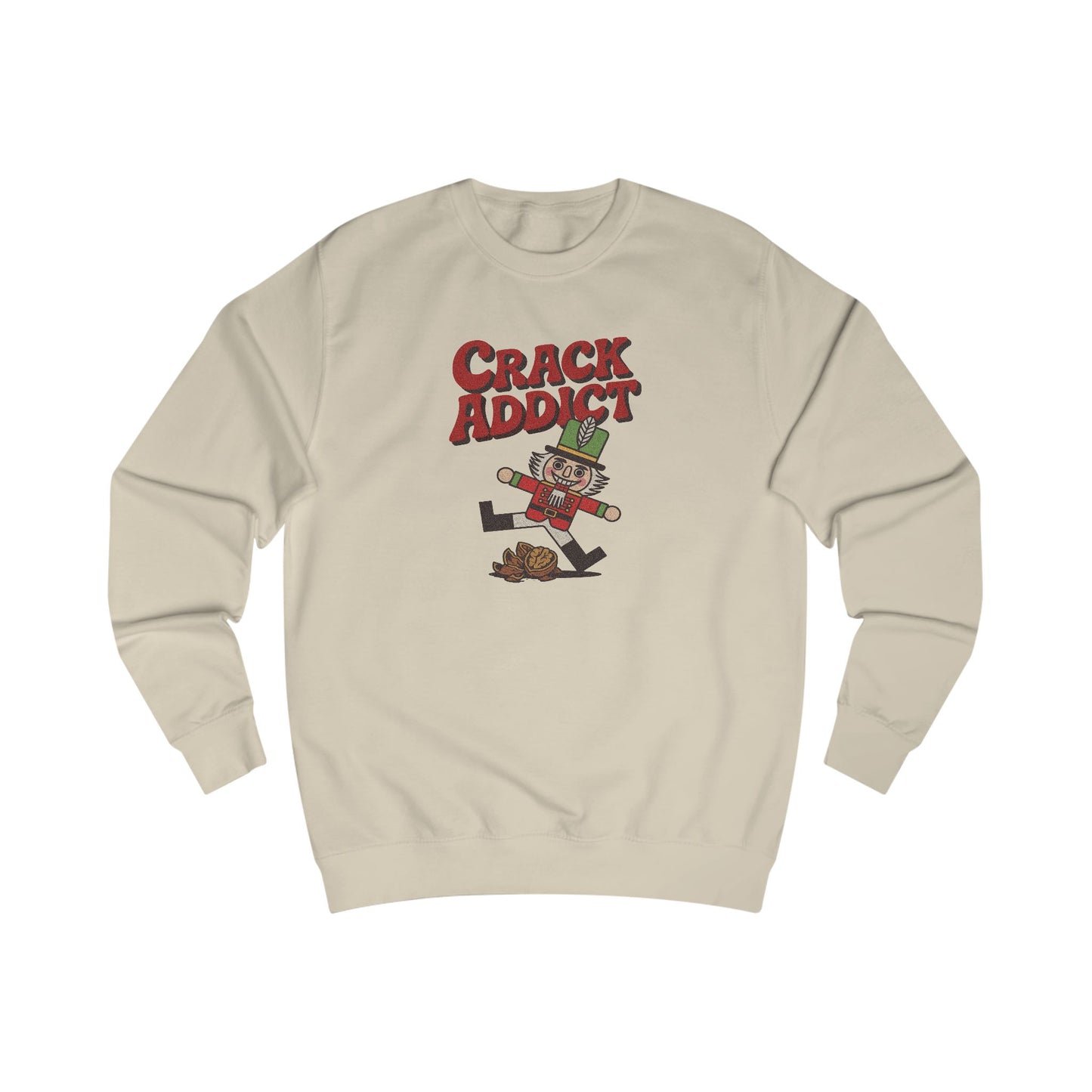 Crack Addict Nutcracker (Unhinged Remix) — Retro Sweatshirt (Light)