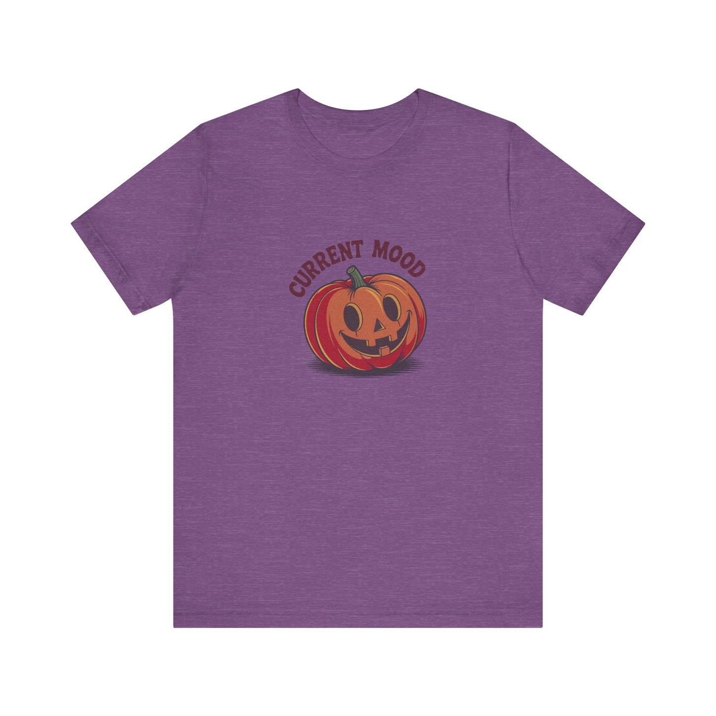 Current Mood (Cute Pumpkin) — Retro Halloween Tee (Light)