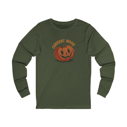Current Mood (Cute Pumpkin) — Retro Halloween Long Sleeve (Dark)