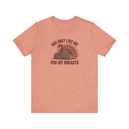 You Only Like Me for My Breasts — Thanksgiving Retro Tee (Light)