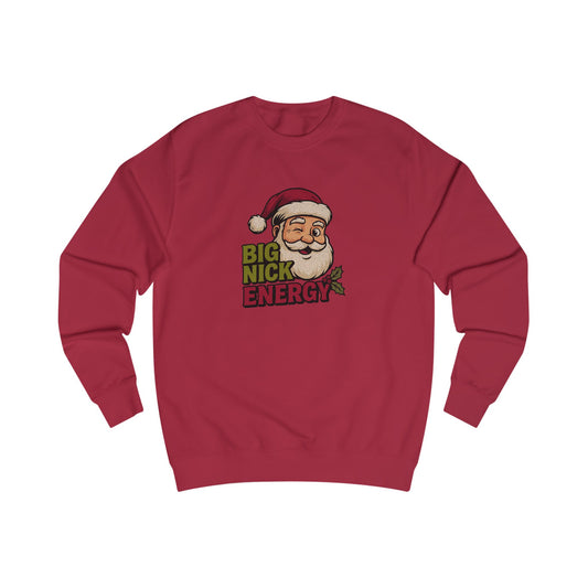 Big Nick Energy — Retro Santa Christmas Sweatshirt (Light)