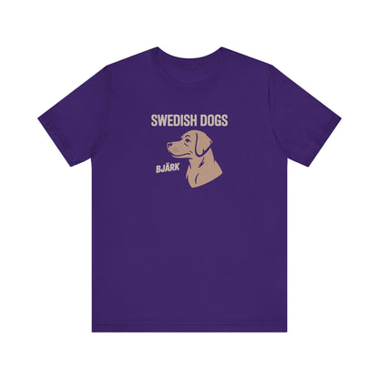 His Bjärk Is Worse Than His Bite – Minimalist Dog Pun Retro Tee (Dark)
