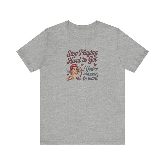 Stop Playing Hard to Get — Retro Cupid Tee (Light)