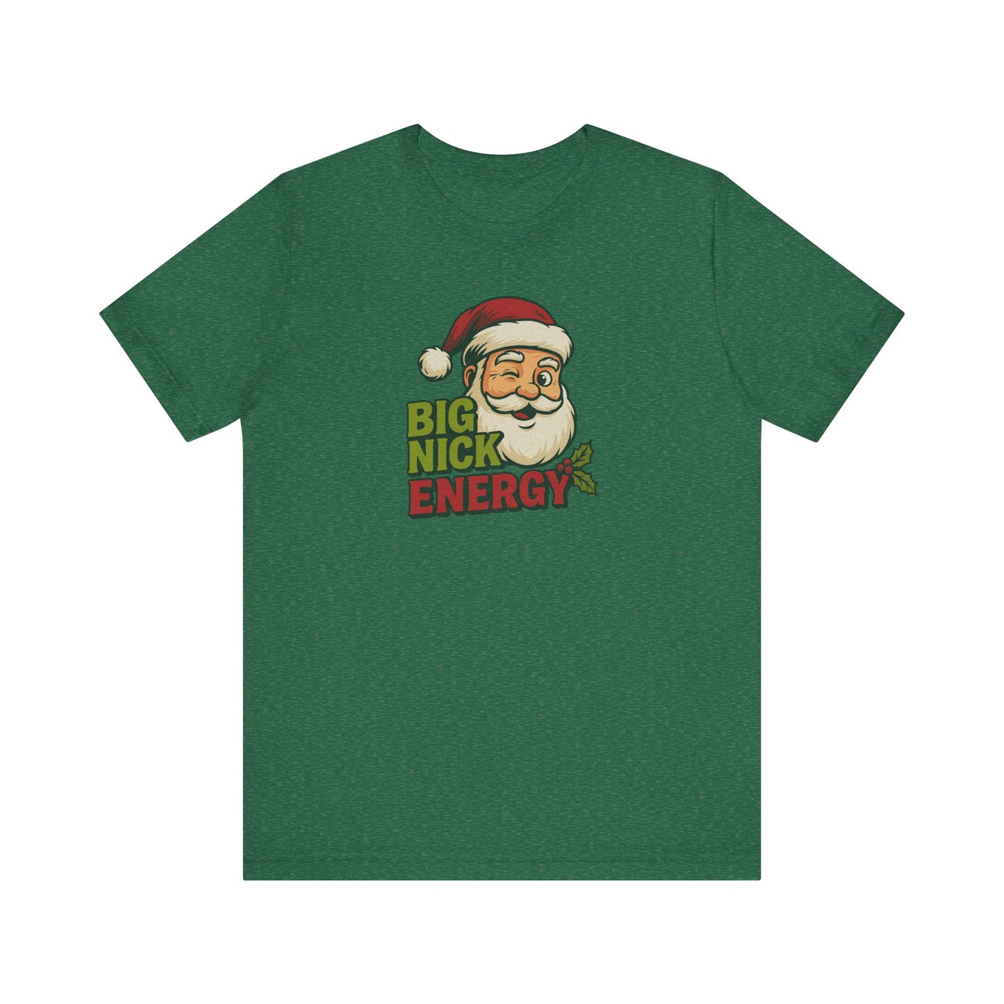 Big Nick Energy — Retro Santa Christmas Tee (Dark)