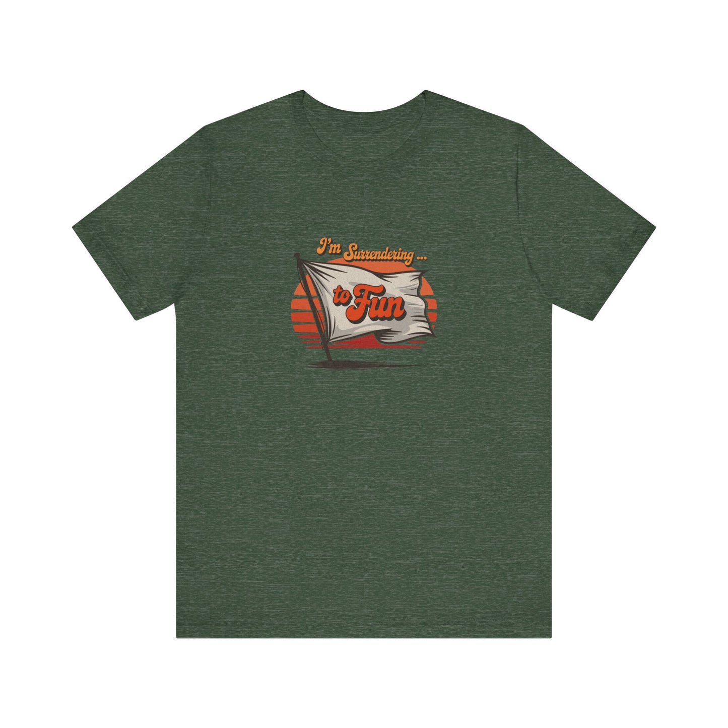 I'm Surrendering to Fun — Fun with Flags Retro Tee (Dark)