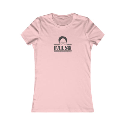 Dwight Schrute FALSE —  The Office-Inspired Retro Women's Tee (Light)