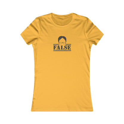 Dwight Schrute FALSE —  The Office-Inspired Retro Women's Tee (Light)