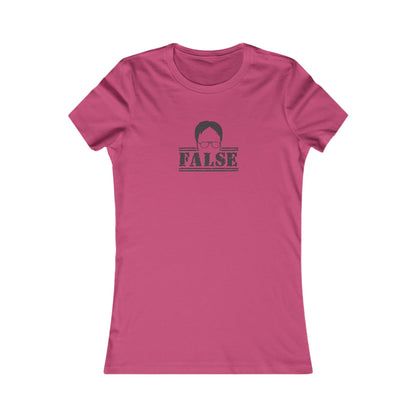 Dwight Schrute FALSE —  The Office-Inspired Retro Women's Tee (Light)