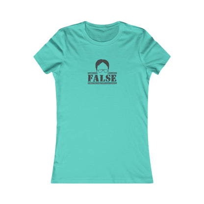 Dwight Schrute FALSE —  The Office-Inspired Retro Women's Tee (Light)