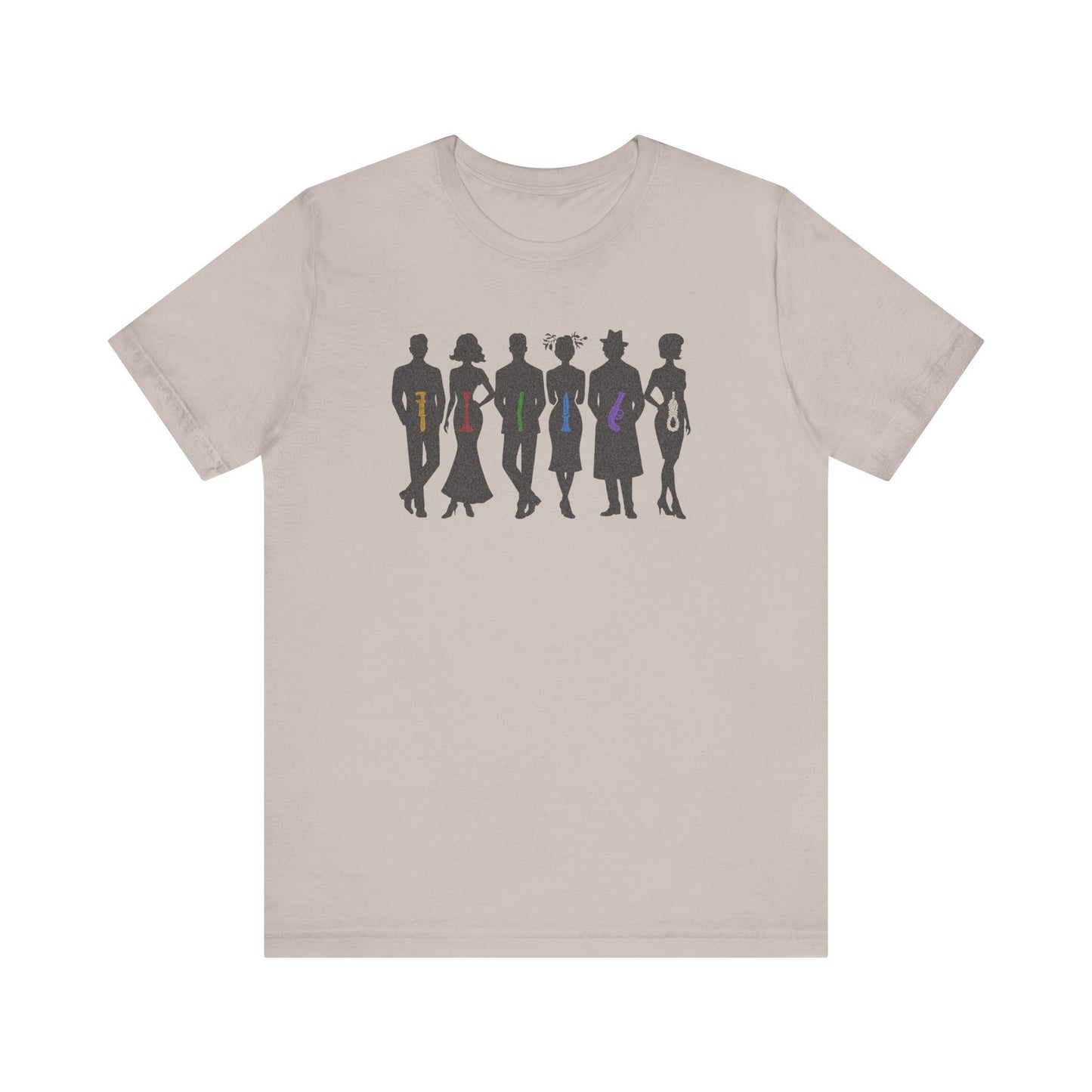 The Usual Suspects, Properly Armed — Clue Retro Tee (Light)