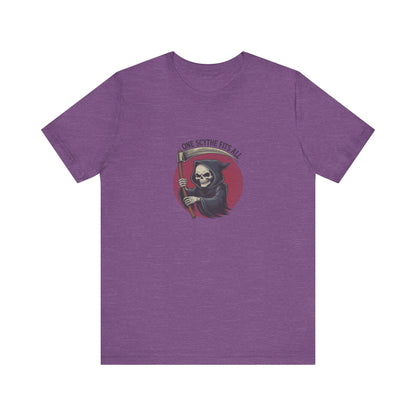 One Scythe Fits All — Grim Reaper Retro Tee (Light)