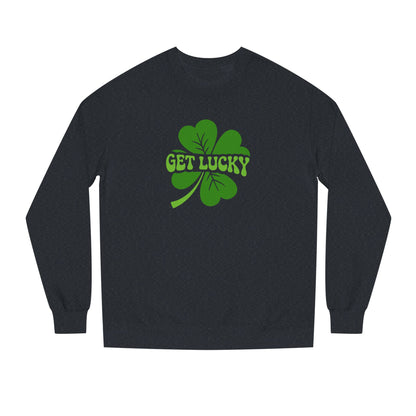 I’m Up All Night to Get Lucky — St. Patrick's Retro Sweatshirt (Dark)