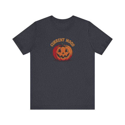 Current Mood (Classic Pumpkin) — Retro Halloween Tee (Dark)