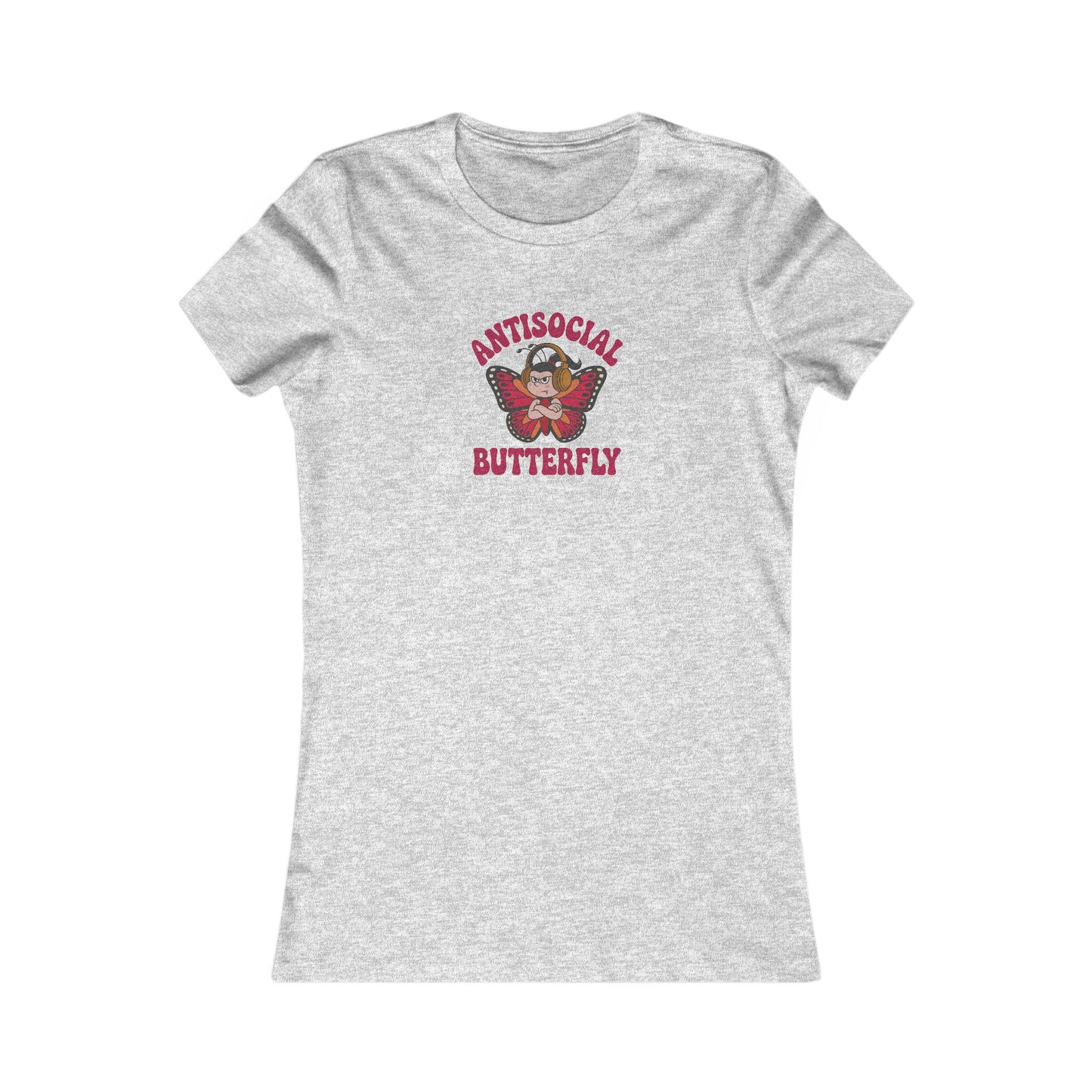 Antisocial Butterfly (Female) — Retro Workout Women's Tee (Light)