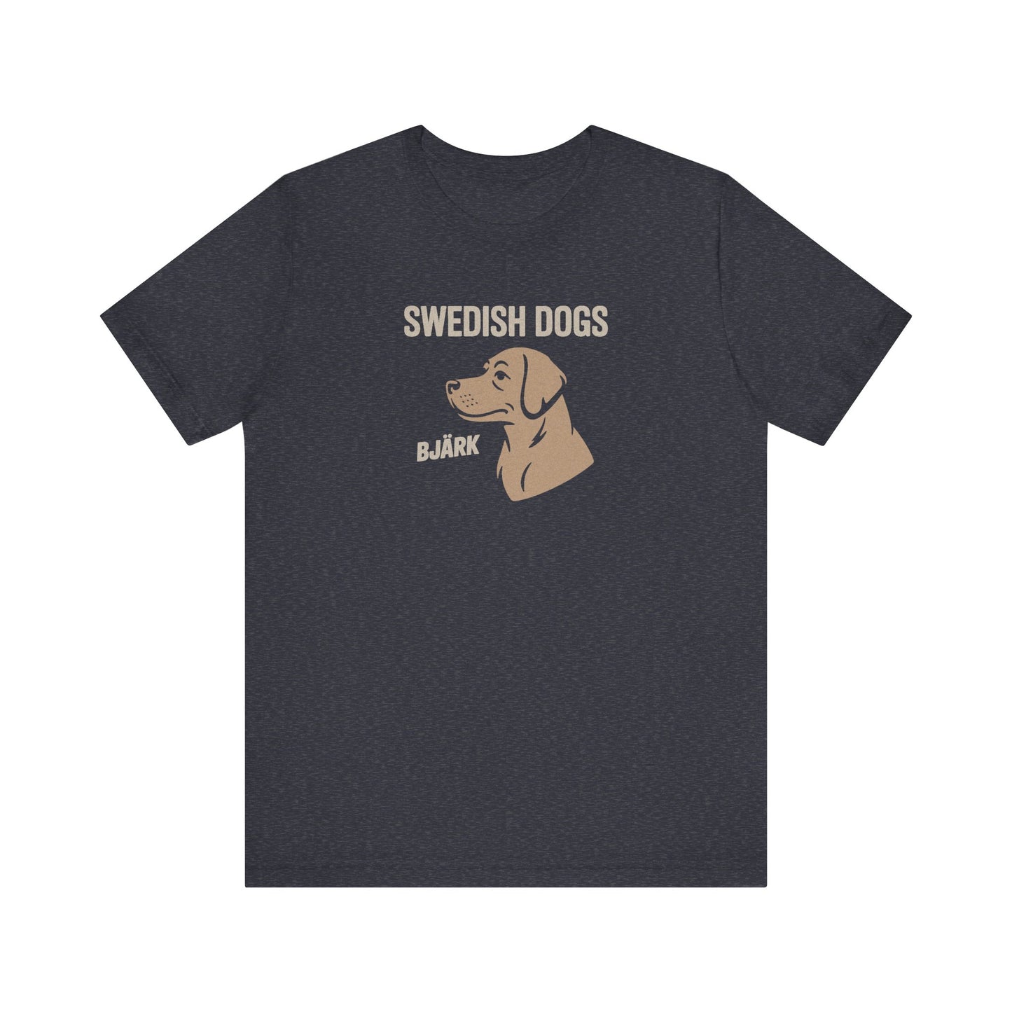His Bjärk Is Worse Than His Bite – Minimalist Dog Pun Retro Tee (Dark)