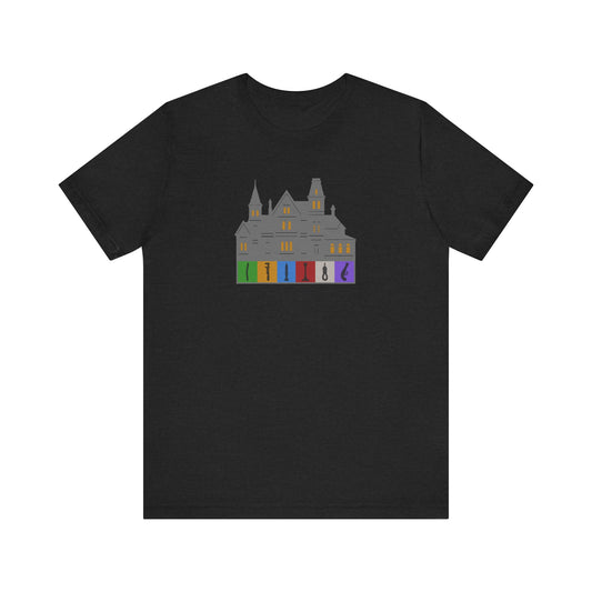 Welcome to Hill House (Off Route 41) — Clue Retro Tee (Dark)