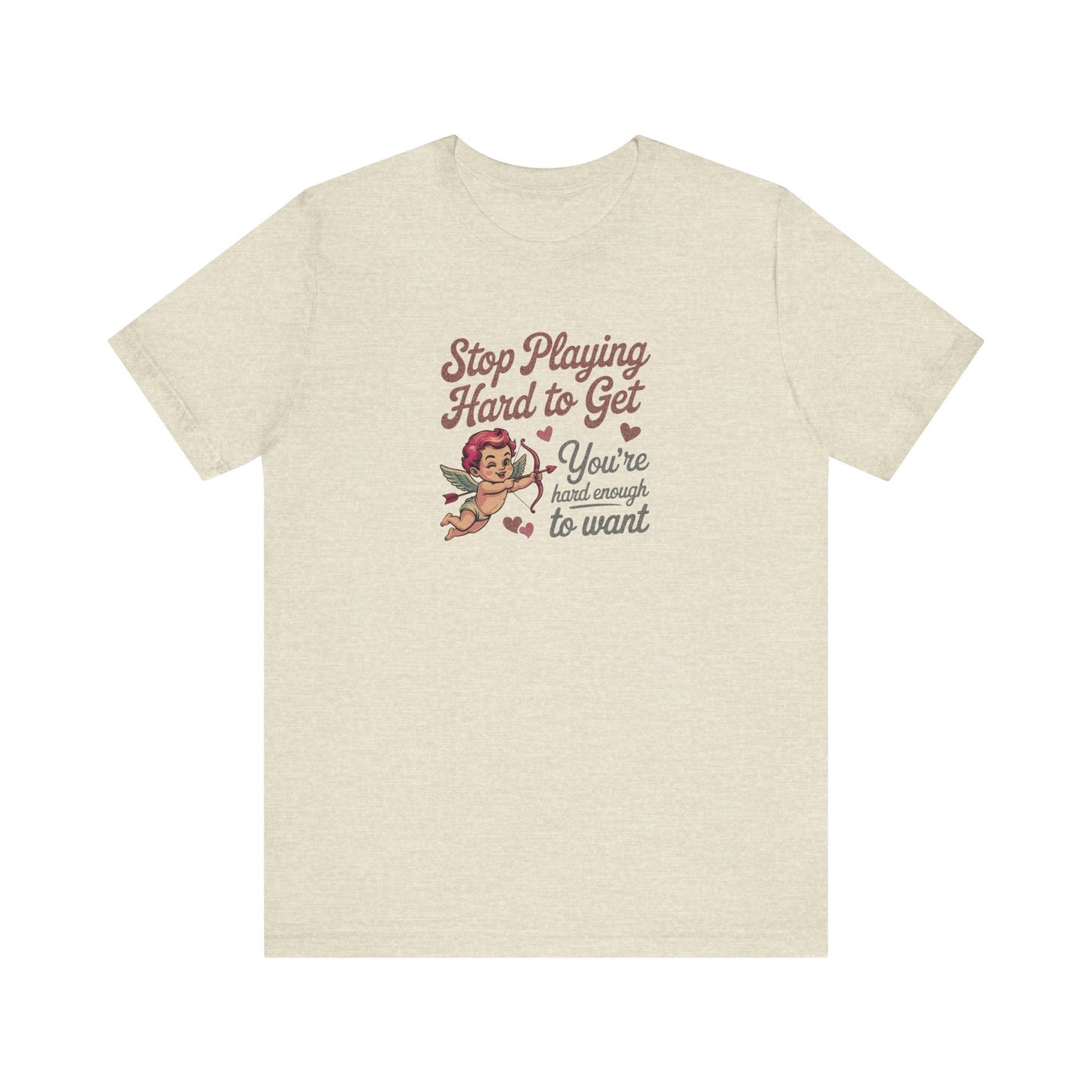 Stop Playing Hard to Get — Retro Cupid Tee (Light)