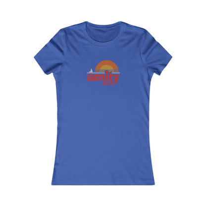 Amity Island 1975 — Jaws-Inspired Retro Women's Tee (Dark)