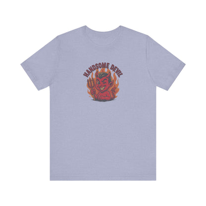 Handsome Devil — Fiery Retro Halloween Tee (Light)