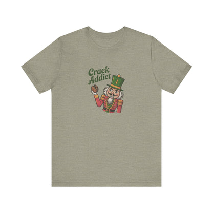 Crack Addict Nutcracker — Vintage Christmas Retro Tee (Light)