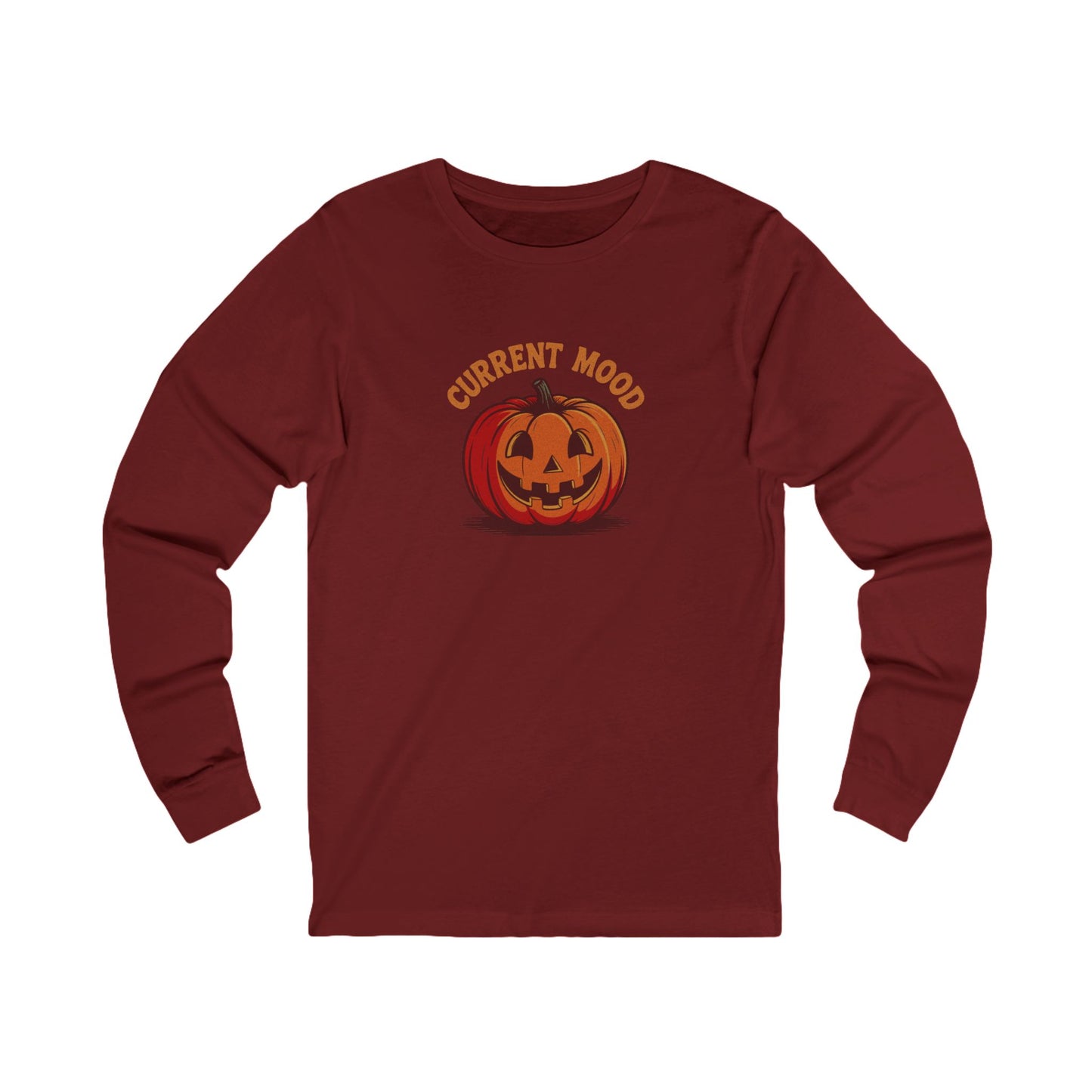 Current Mood (Classic Pumpkin) — Retro Halloween Long Sleeve (Dark)