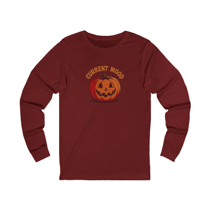 Current Mood (Classic Pumpkin) — Retro Halloween Long Sleeve (Dark)