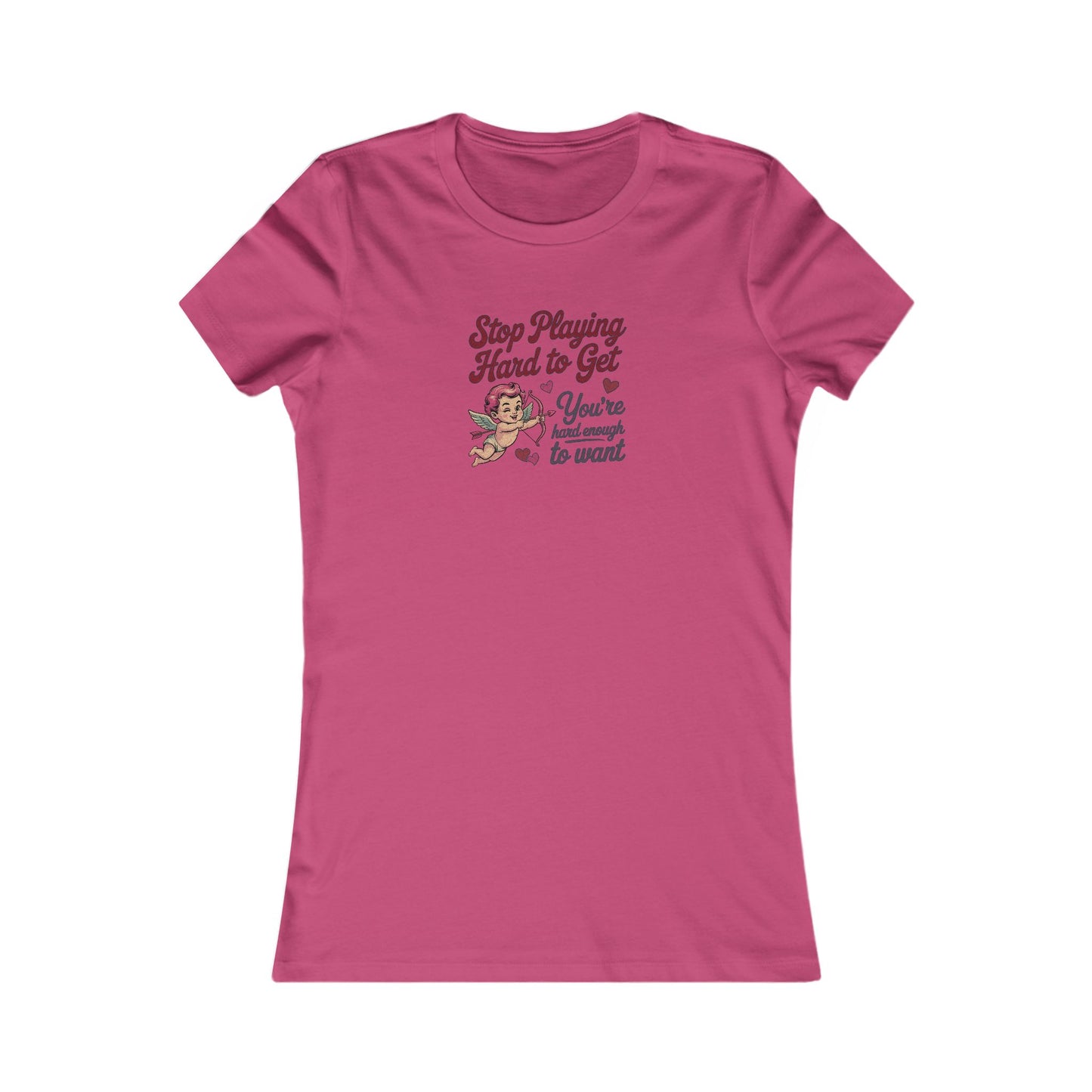 Stop Playing Hard to Get — Retro Cupid Women's Tee (Light)