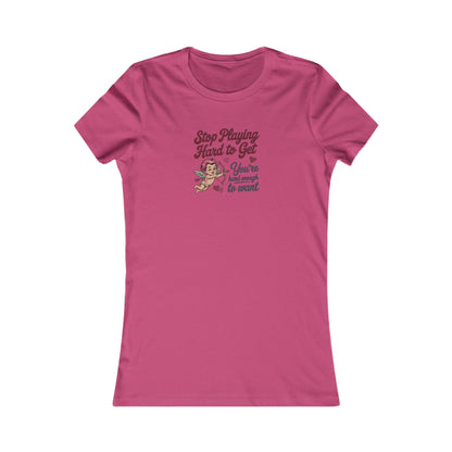 Stop Playing Hard to Get — Retro Cupid Women's Tee (Light)