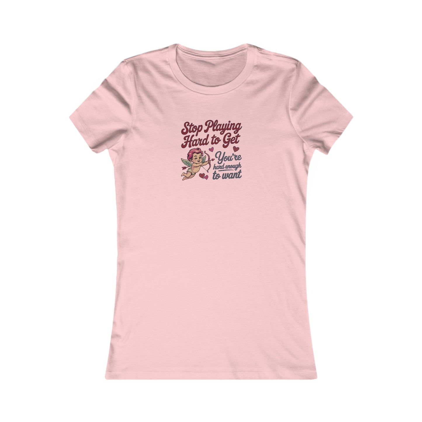 Stop Playing Hard to Get — Retro Cupid Women's Tee (Light)