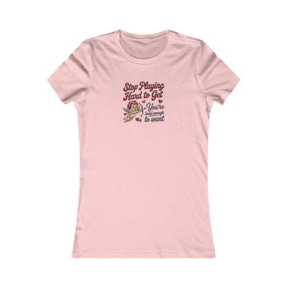 Stop Playing Hard to Get — Retro Cupid Women's Tee (Light)
