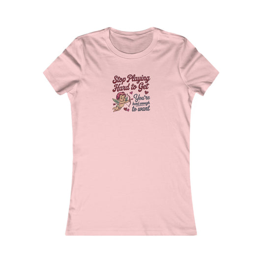 Stop Playing Hard to Get — Retro Cupid Women's Tee (Light)