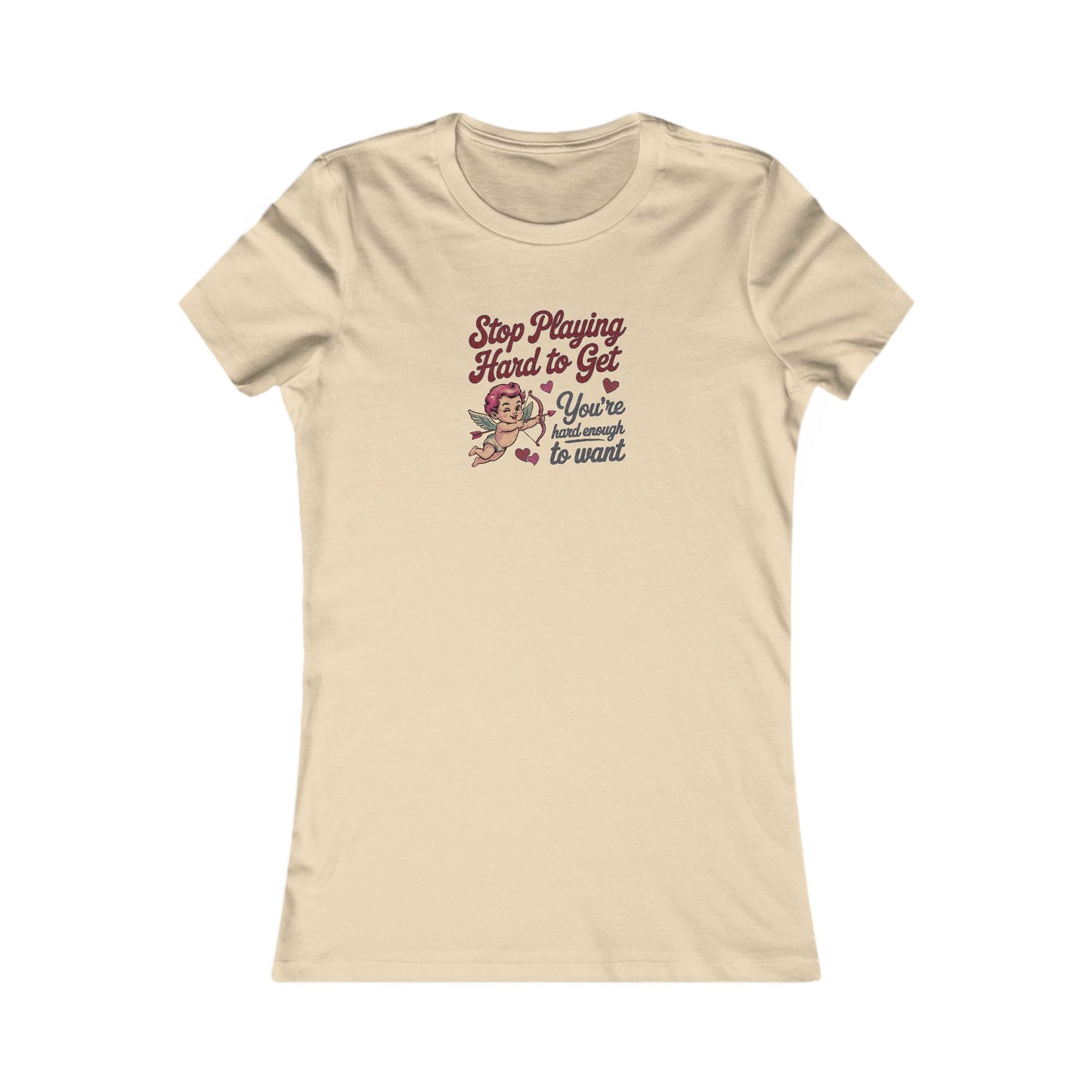 Stop Playing Hard to Get — Retro Cupid Women's Tee (Light)