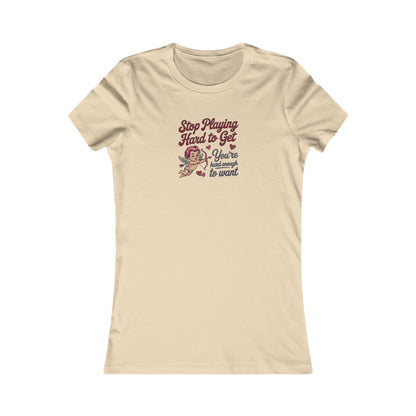 Stop Playing Hard to Get — Retro Cupid Women's Tee (Light)