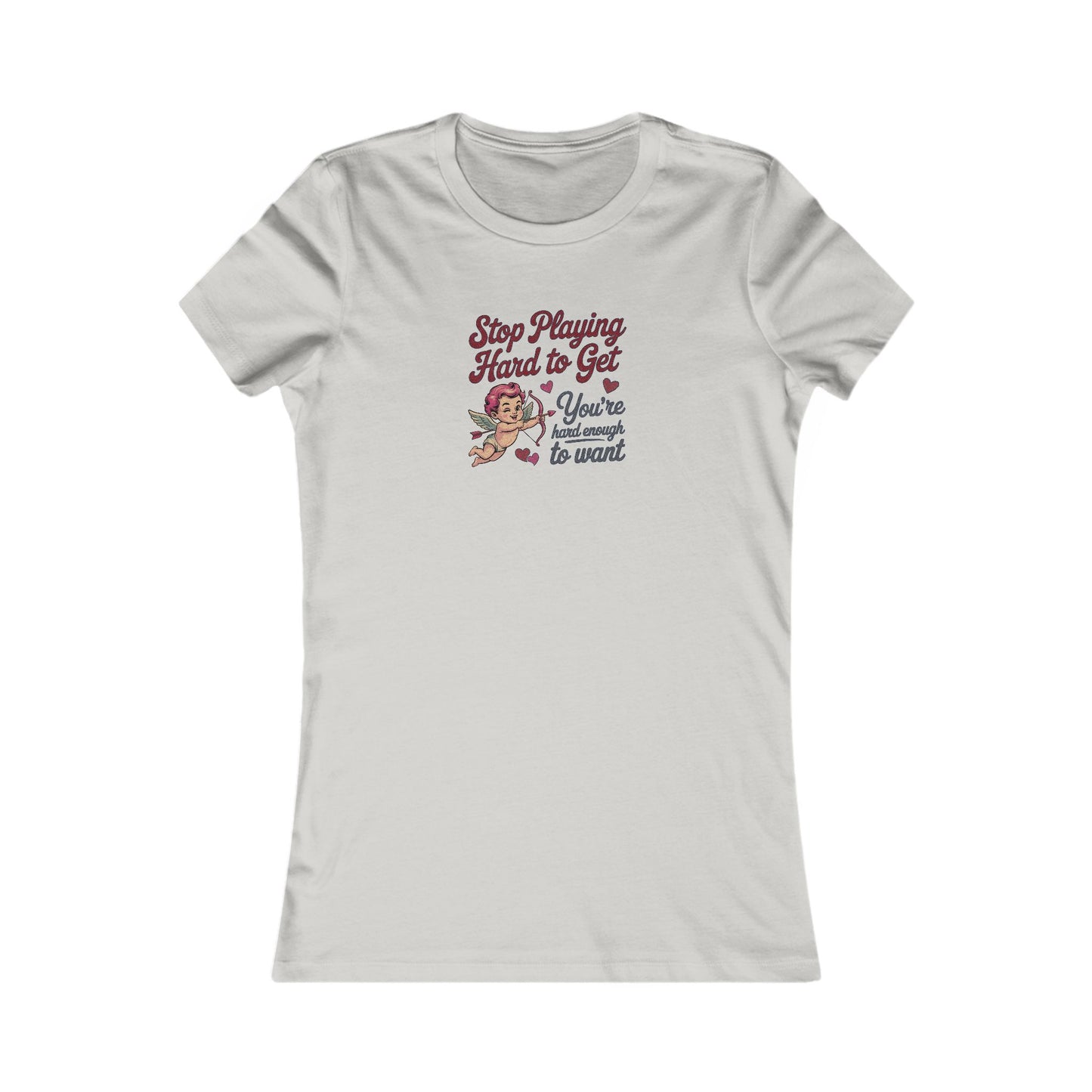 Stop Playing Hard to Get — Retro Cupid Women's Tee (Light)