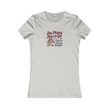 Stop Playing Hard to Get — Retro Cupid Women's Tee (Light)