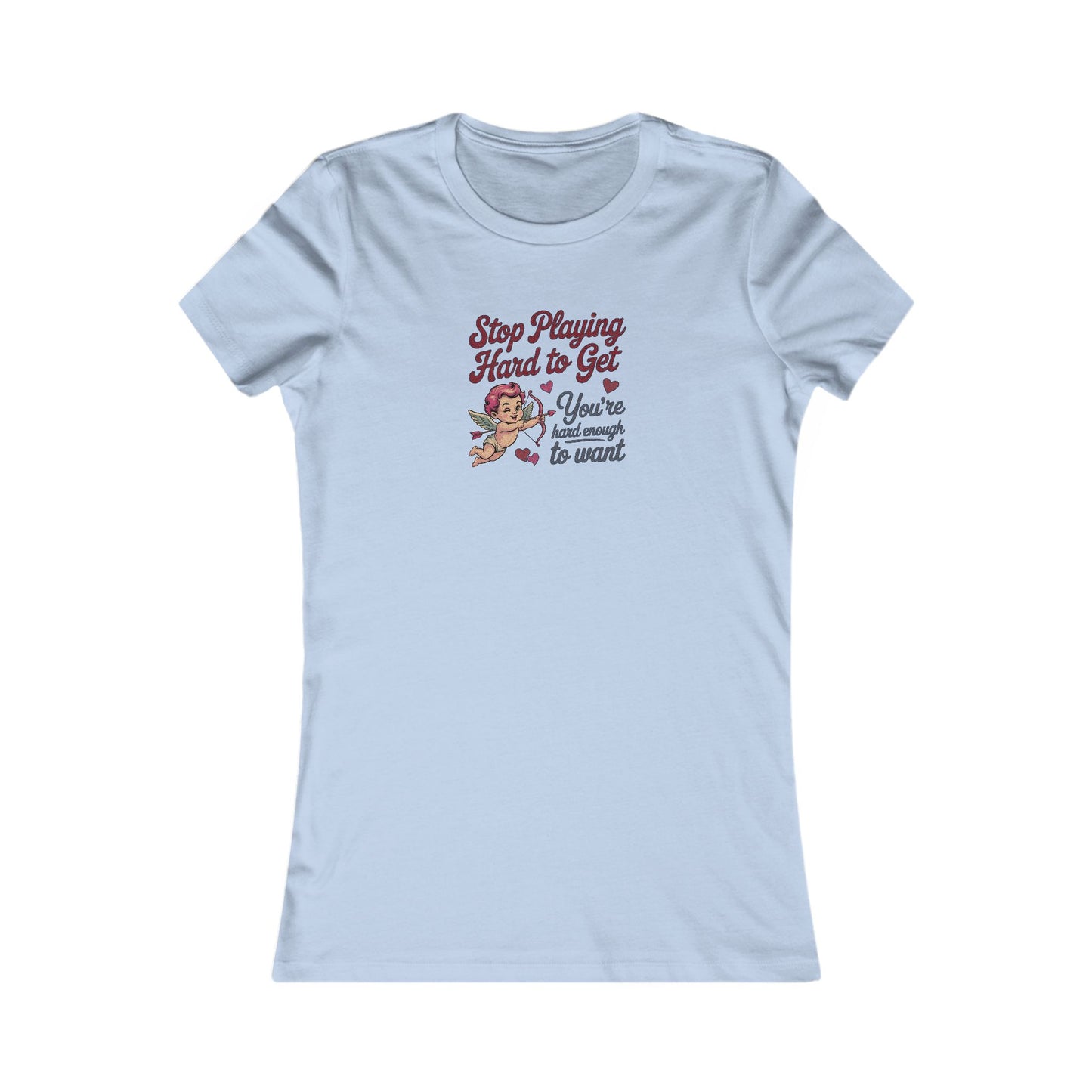 Stop Playing Hard to Get — Retro Cupid Women's Tee (Light)