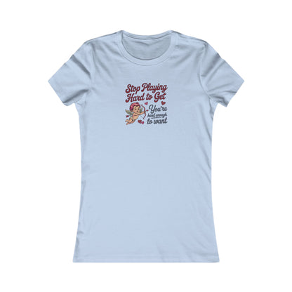 Stop Playing Hard to Get — Retro Cupid Women's Tee (Light)