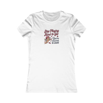 Stop Playing Hard to Get — Retro Cupid Women's Tee (Light)