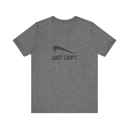 Just Can’t Athletic Parody — Retro Workout Tee (Light)