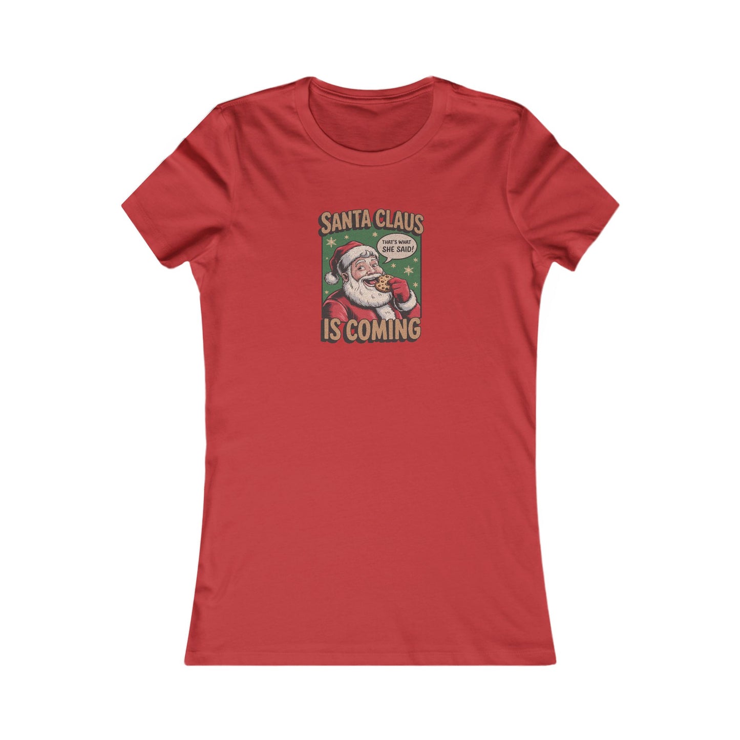 Santa Claus is Coming — Vintage Christmas Women's Tee (Light)
