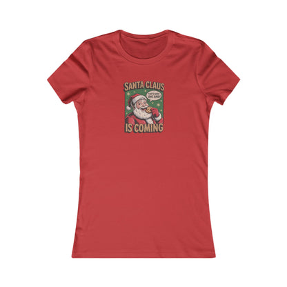 Santa Claus is Coming — Vintage Christmas Women's Tee (Light)