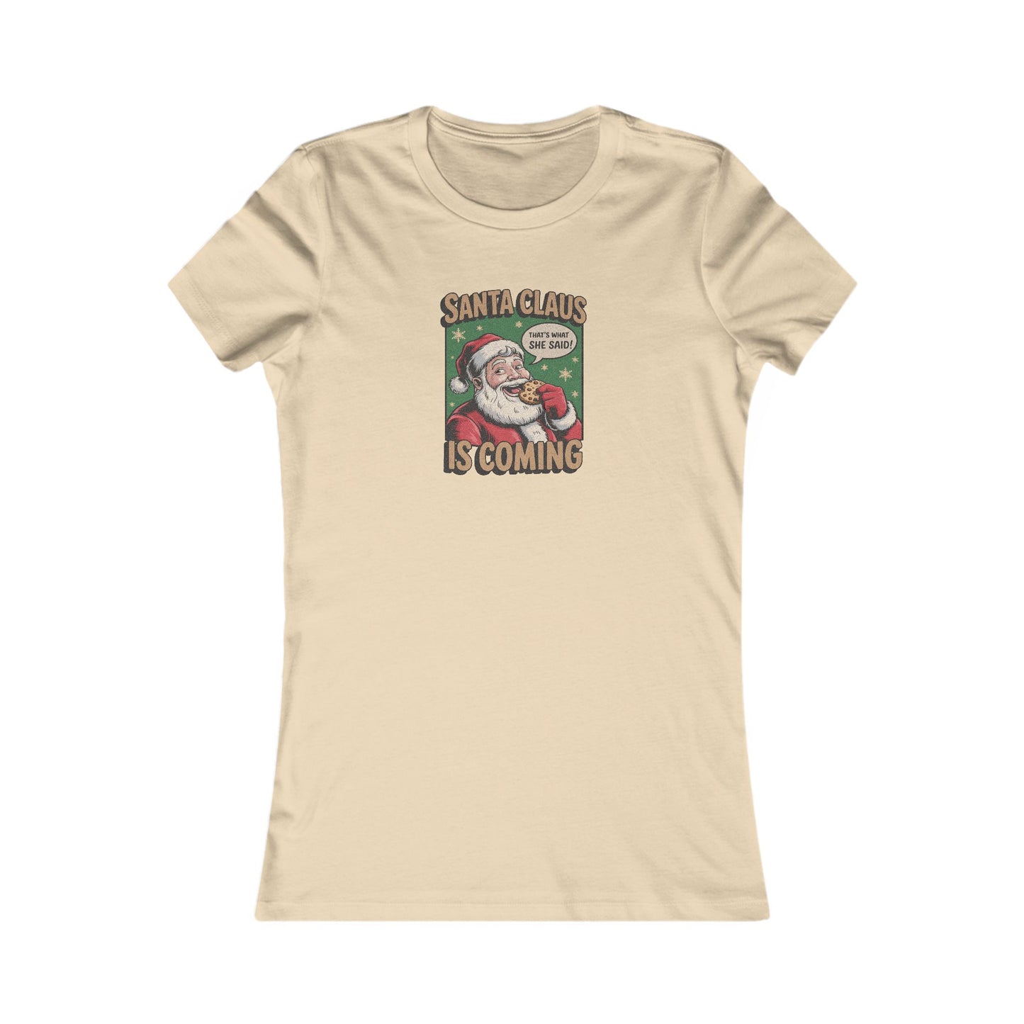 Santa Claus is Coming — Vintage Christmas Women's Tee (Light)