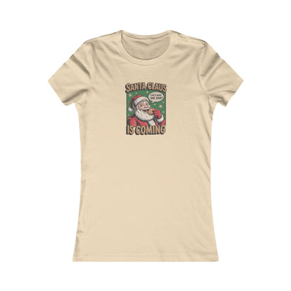 Santa Claus is Coming — Vintage Christmas Women's Tee (Light)