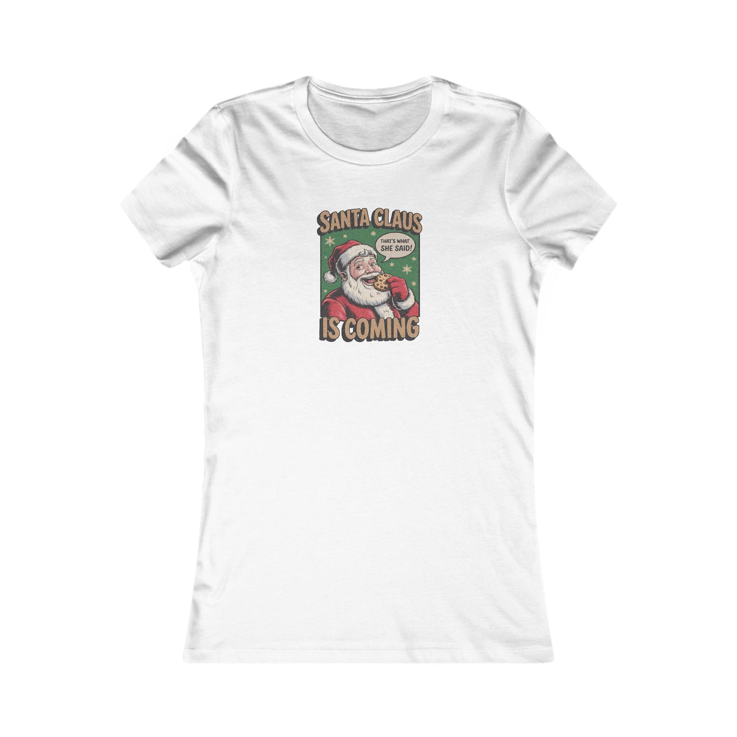 Santa Claus is Coming — Vintage Christmas Women's Tee (Light)